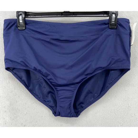 NWT Lands End Swim Bottom Womens Sz XL (18) Navy Blue High Waist Slimming $36 - Picture 2 of 9